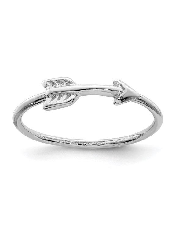 Sterling Silver Rhodium Plated Polished Arrow Ring Size 7 for Women