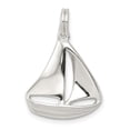 thumbnail image 1 of Diamond2Deal 925 Sterling Silver Rhodium-Plated Sailboat Charm Pendant for Women (L- 0.79 in, W-0.71 in), 1 of 1