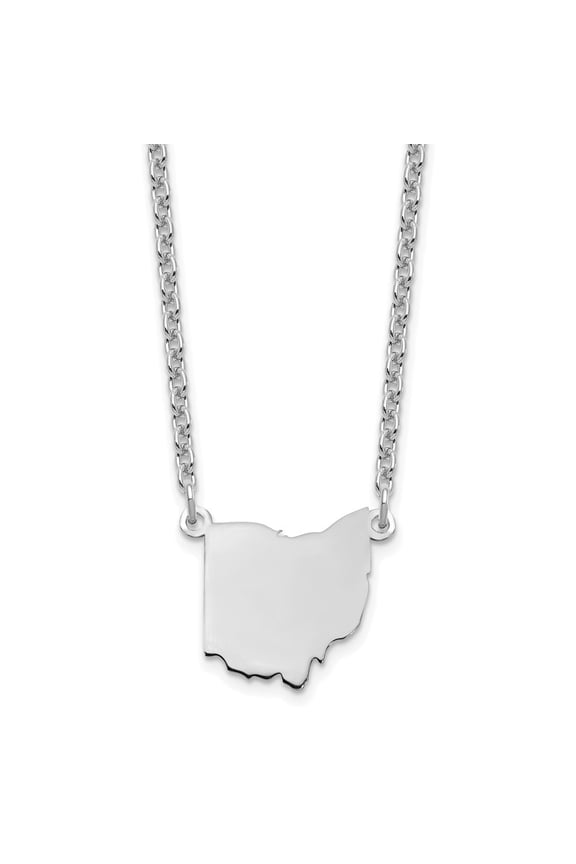 925 Sterling Silver Rhodium-Plated State Necklace for Women