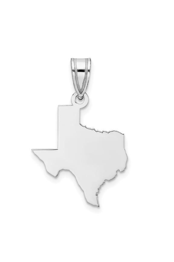 925 Sterling Silver Rhodium-Plated Texas State Pendant for Women