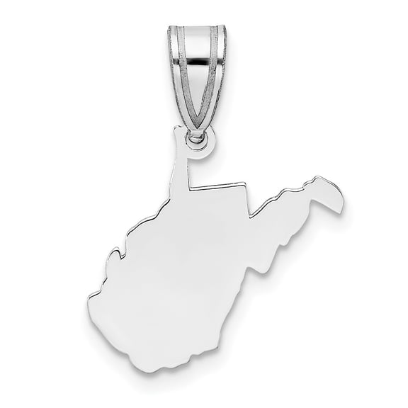 Diamond2Deal 925 Sterling Silver Rhodium-Plated West Virginia State Pendant for Women