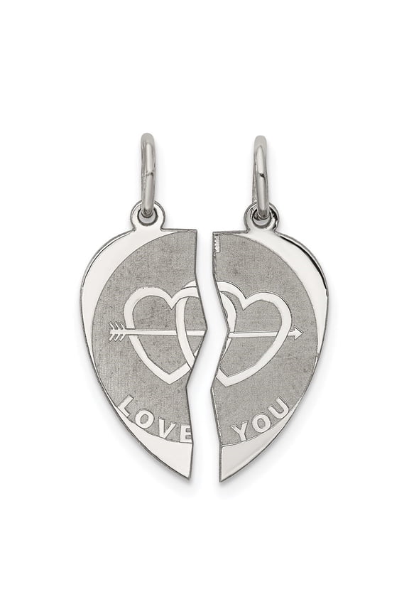 925 Sterling Silver Rhodium plated 2-piece You Disc Charm for Women (L-23 mm, W-17 mm)