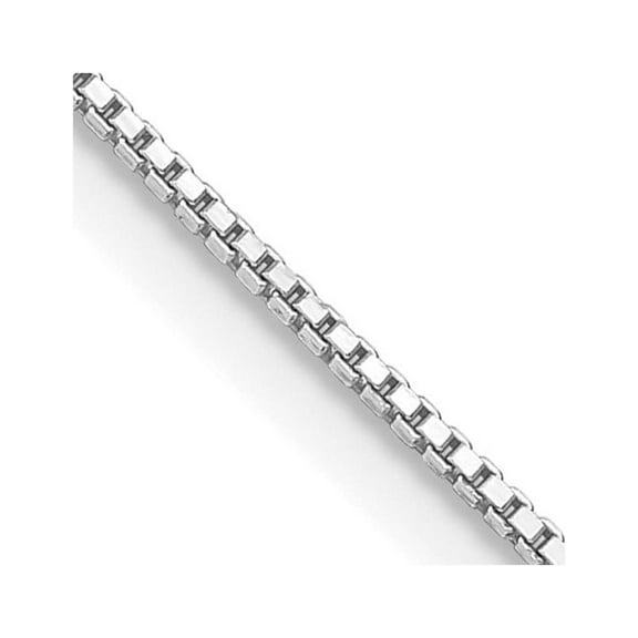 Diamond2Deal 925 Sterling Silver Rhodium-plated .9 mm Box Chain Necklace for Women 14"