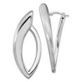 thumbnail image 1 of Diamond2Deal 925 Sterling Silver Rhodium-plated Polished and Brushed Hoop Earrings for Women (L- 1.98 inch, W- 0.95 inch), 1 of 5