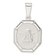 thumbnail image 1 of Diamond2Deal 925 Sterling Silver Rhodium-plated Satin Raphael Angel Pendant for Women (L-36.15 mm, W-19.76 mm), 1 of 5