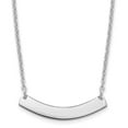 thumbnail image 1 of Diamond2Deal 925 Sterling Silver/Rhodium-plated Small Polished Curved Blank Bar Necklace for Women 18", 1 of 5