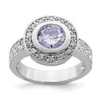 Diamond2Deal 925 Sterling Silver Round Diamond Halo Engagement Ring Size 6 for Women