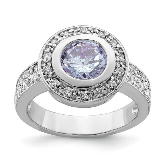 Diamond2Deal 925 Sterling Silver Round Diamond Halo Engagement Ring Size 6 for Women