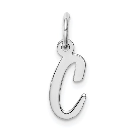 Diamond2Deal 925 Sterling Silver Script Letter C Initial Charm Pendant for Women