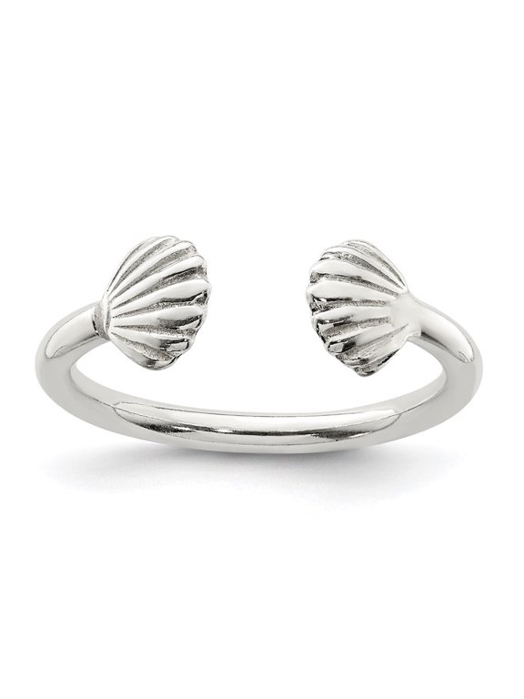 Mother's Day Gift 925 Sterling Silver Shell Ring for Women Size 8