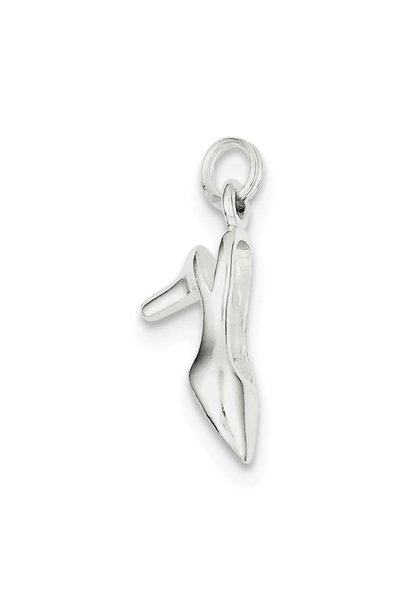Diamond2Deal 925 Sterling Silver Sling Back Heel Charm Pendant for Women (L- 0.99 inch, W- 0.2 inch)