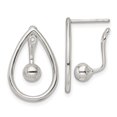 thumbnail image 1 of Diamond2Deal 925 Sterling Silver Teardrop with Drop and Dangle Ball Threader Post Earrings for Women (L- 0.83 inch, W- 0.56 inch), 1 of 6