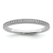 Diamond2Deal 925 Sterling Silver White Cubic Zirconia Wedding Band Ring Size 6 for Women