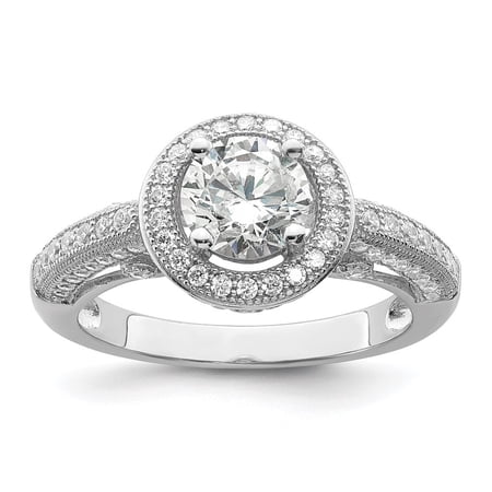 Diamond2Deal 925 Sterling Silver White Cubic Zirconia Wedding Band Ring Size 6 for Women