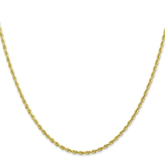 Diamond2Deal 10K Yellow Gold 2mm Diamond-Cut Quadruple Rope Chain Necklace for Women 16"