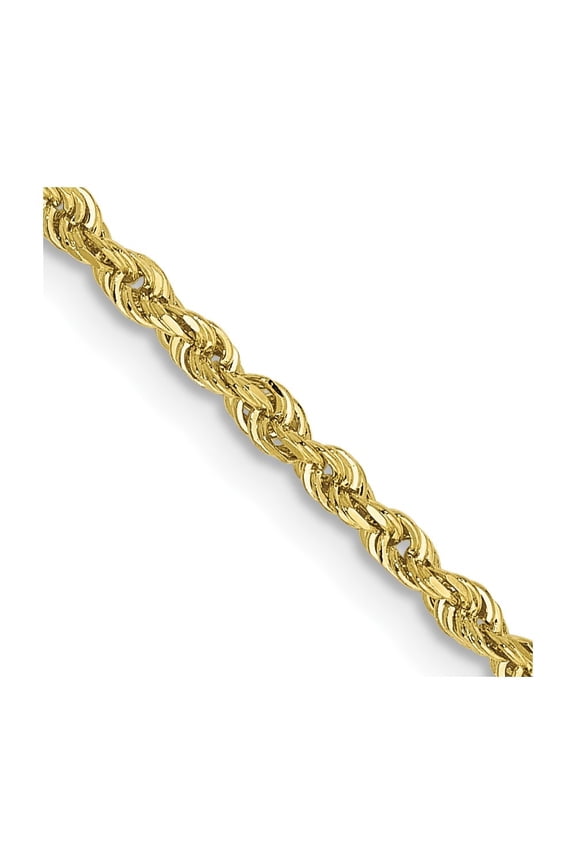 10K Yellow Gold 2mm Diamond-Cut Quadruple Rope Chain Necklace for Women 20"