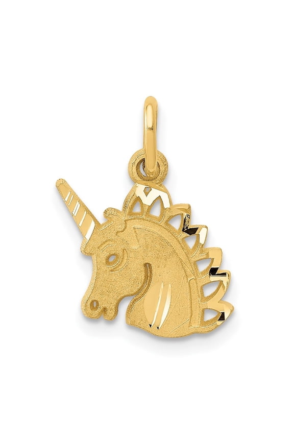 10K Yellow Gold Unicorn Charm Pendant for Women (L- 0.63 inch, W- 0.52 inch)