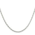 thumbnail image 1 of Diamond2Deal 925 Sterling Silver 2.5mm Oval Fancy Rolo Chain Necklace for Women 30", 1 of 6