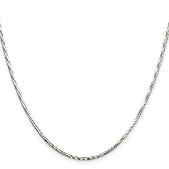 Diamond2Deal 925 Sterling Silver 2mm Diamond-Cut Snake Chain Necklace for Women 16"