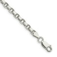 thumbnail image 1 of 925 Sterling Silver 3.5mm Diamond-Cut Rolo Chain Bracelet for Women 8", 1 of 6