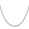 thumbnail image 1 of Diamond2Deal 925 Sterling Silver 3mm Fancy Patterned Rolo Chain Necklace for Women 16", 1 of 6