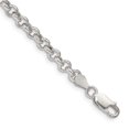 thumbnail image 1 of 925 Sterling Silver 4.25mm Semi-solid Rolo Chain Bracelet for Women 7", 1 of 6
