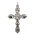 thumbnail image 1 of Diamond2Deal 925 Sterling Silver Antiqued Cross Pendant for Women (L- 2.05 Inch, W- 1.38 Inch), 1 of 6