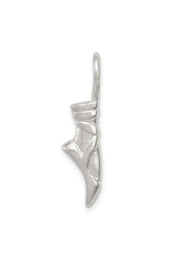 925 Sterling Silver Ballet Slipper Charm Pendant for Women (L- 1.11 inch, W- 0.26 inch)