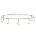 thumbnail image 1 of 925 Sterling Silver Polished Anchors Plus 1in Ext. Chain Anklet for Women 9", 1 of 7