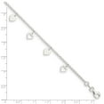 thumbnail image 1 of 925 Sterling Silver Polished Hearts Plus 1in Ext. Chain Anklet Valentine Day Gift for Women 9", 1 of 8