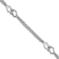 thumbnail image 1 of 925 Sterling Silver Rhodium plated Hearts Double Chain Bracelet for Women 7", 1 of 5