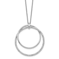 thumbnail image 1 of Diamond2Deal 925 Sterling Silver Rhodium-plated Polished Diamond-Cut with 2" ext. Curb Chain Pendant Necklace for Women 24", 1 of 6