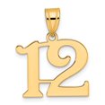 thumbnail image 1 of Diamond2Deal 14K Yellow Gold Polished Number 12 Pendant for Women, 1 of 6
