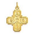 thumbnail image 1 of Diamond2Deal 925 Sterling Silver Gold-tone Solid Miraculous Medal Pendant for Women (L- 1.01 inch, W- 0.71 inch), 1 of 5