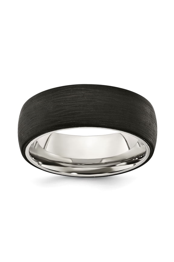 Stainless Steel 8MM With Forged Carbon Fiber Men's Band Size 10