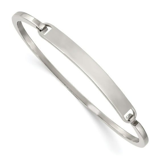 Diamond2Deal Stainless Steel Polished 2mm ID Bangle Bracelet for Women 6.75"