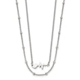thumbnail image 1 of Diamond2Deal Stainless Steel Polished Heartbeat 2-Strand Cable Chain with a 1.75 in ext Necklace for Women 17", 1 of 4