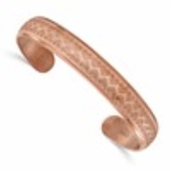 Diamond2Deal Stainless Steel Rose IP-Plated Laser Cut Heart Cuff Bangle Bracelet for Women