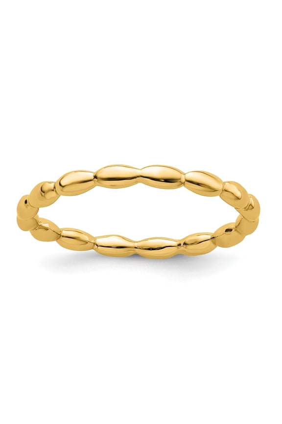 Sterling Silver Stackable Expressions Gold-plated Rice Ring