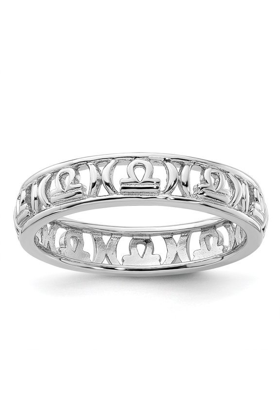 Sterling Silver Stackable Expressions Libra Zodiac Ring