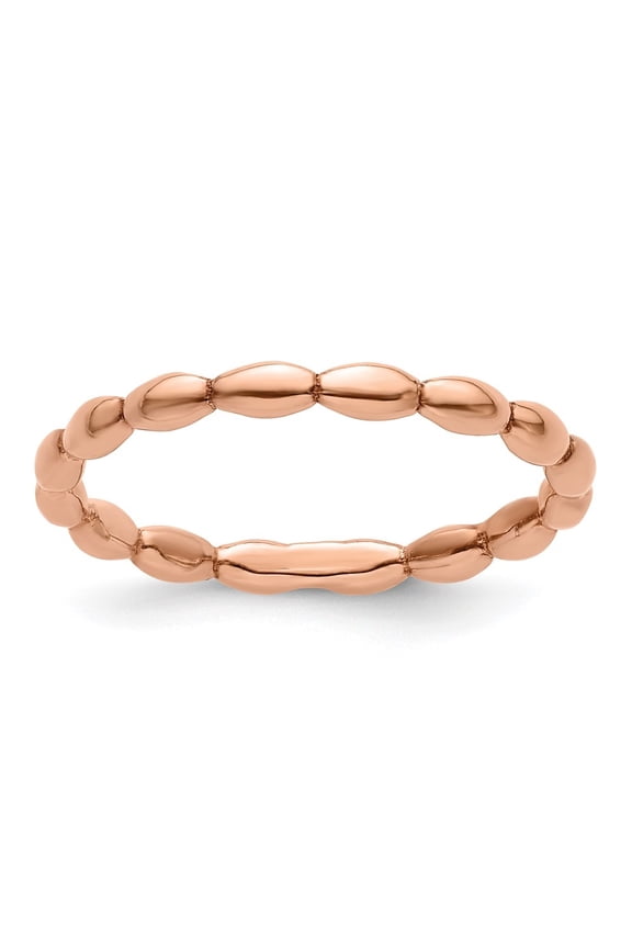 Sterling Silver Stackable Expressions Pink-plated Rice Ring