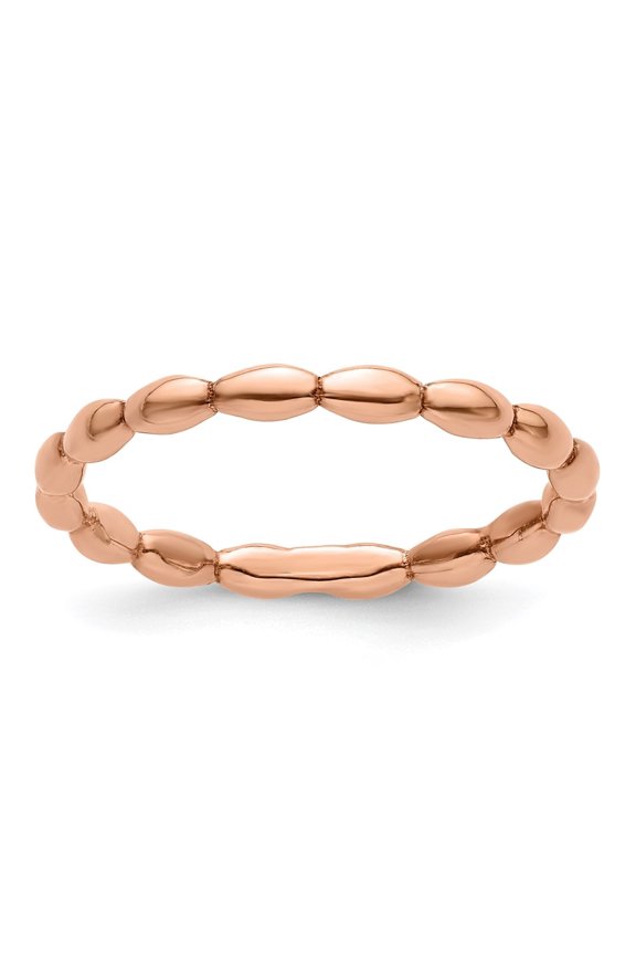 Sterling Silver Stackable Expressions Pink-plated Rice Ring