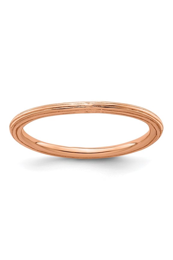 Sterling Silver Stackable Expressions Pink-plated Step-down Ring