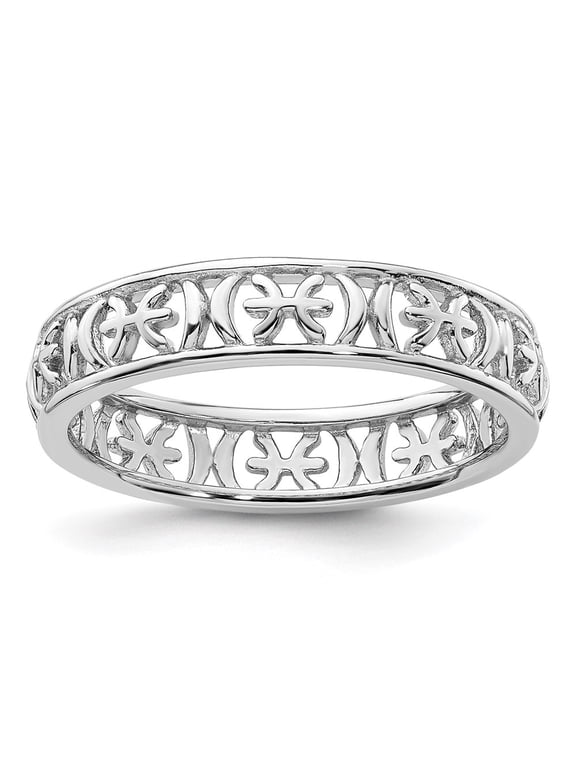 Sterling Silver Stackable Expressions Pisces Zodiac Ring