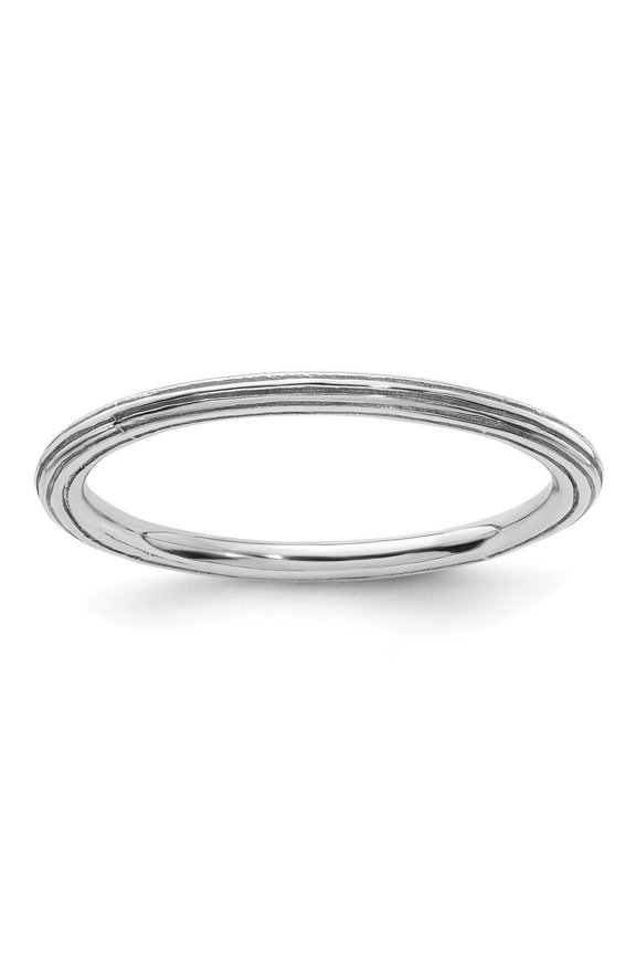 Sterling Silver Stackable Expressions Rhodium Step-down Ring