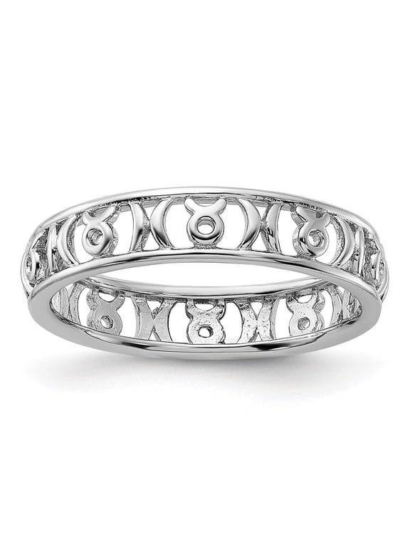 Sterling Silver Stackable Expressions Taurus Zodiac Ring