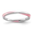 thumbnail image 1 of Diamond2Deal Sterling Silver Stackable Expressions Twisted Pink Enameled Ring, 1 of 6