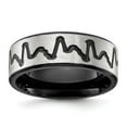 thumbnail image 1 of Diamond2Deal Titanium Brushed Black IP-plated Heartbeat 8mm Men's Band Size 10, 1 of 1
