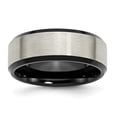 thumbnail image 1 of Diamond2Deal Titanium Brushed Center Black IP-plated 8mm Beveled Edge Men's Band Size 13, 1 of 1