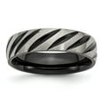 thumbnail image 1 of Diamond2Deal Titanium Brushed and Polished Black IP-plated 6mm Grooved Men's Band Size 12, 1 of 1